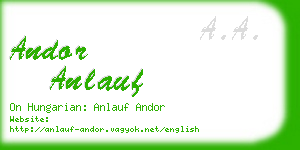 andor anlauf business card